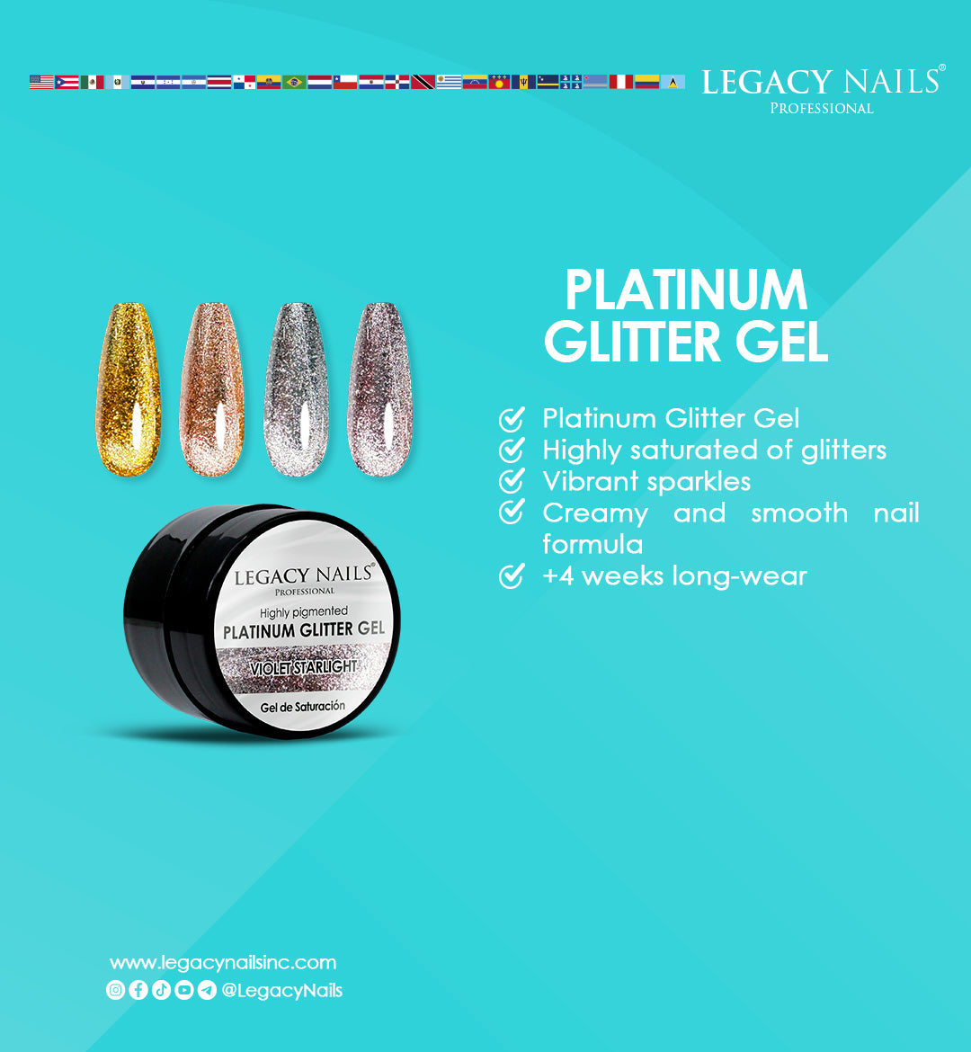 Rose Gold Starlight Platinum Glitter Geo