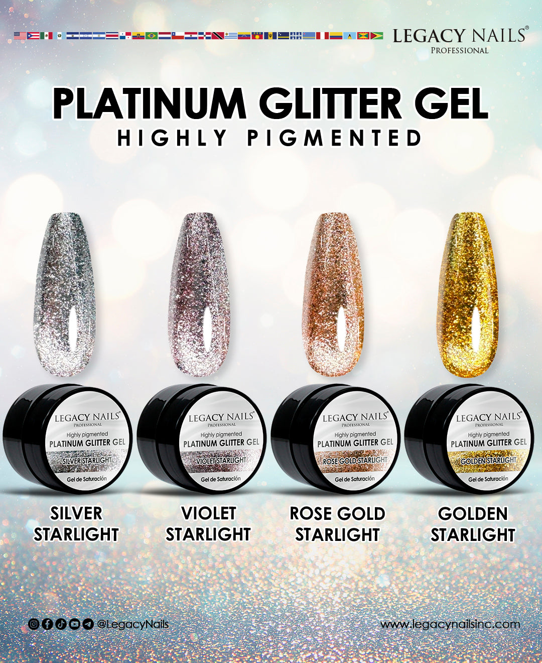 Golden Starlight Platinum Glitter Gel