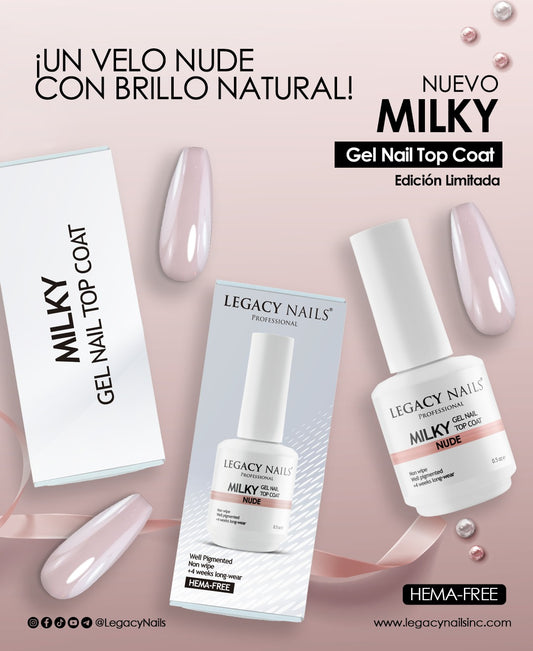 Milky gel nail Top Coat
